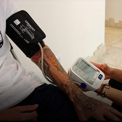 man getting blood pressure checked at inpatient Westwind Recovery®'s inpatient drug rehab center